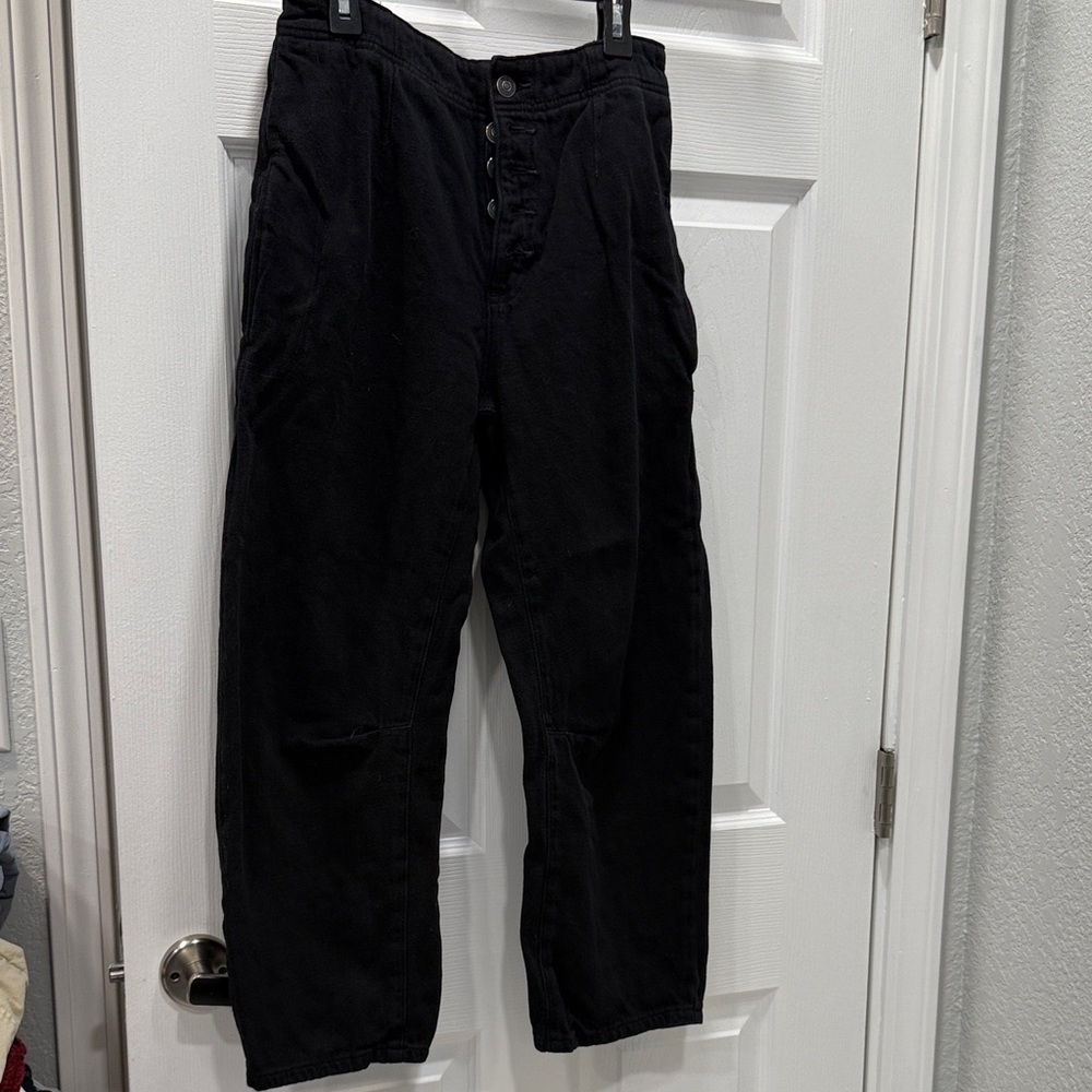 We The Free Black High-Rise Button-Fly Jeans